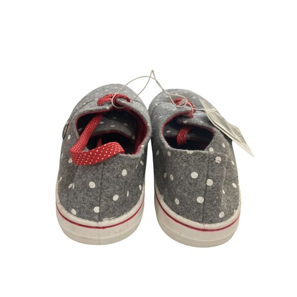 Disney Minnie Mouse women Size 8 Gray Polka Dot Sneakers red sparkle laces NWT - Picture 4 of 9